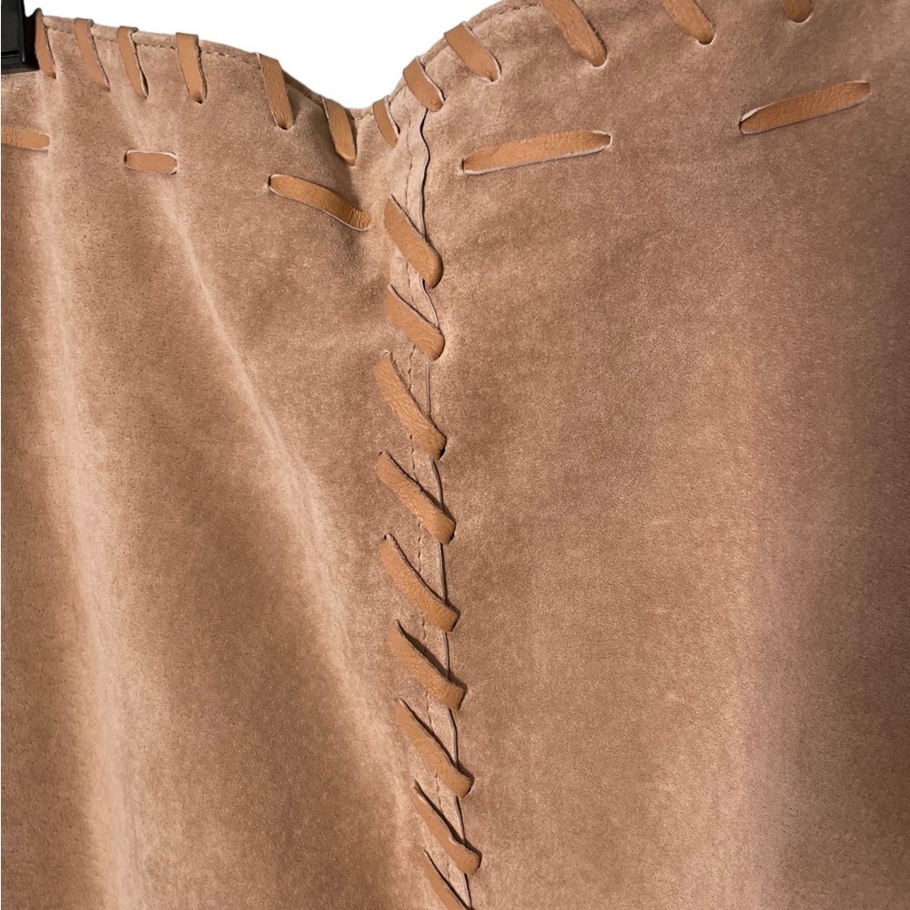 VTG for joseph tan 100 suede midi skirt size 28 boho - Picture 5 of 11